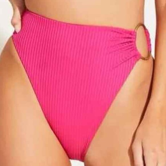 New VITAMIN A Lolita Bikini Bottoms Zinnia Ecorib Zinnia Pink Small - Picture 2 of 8